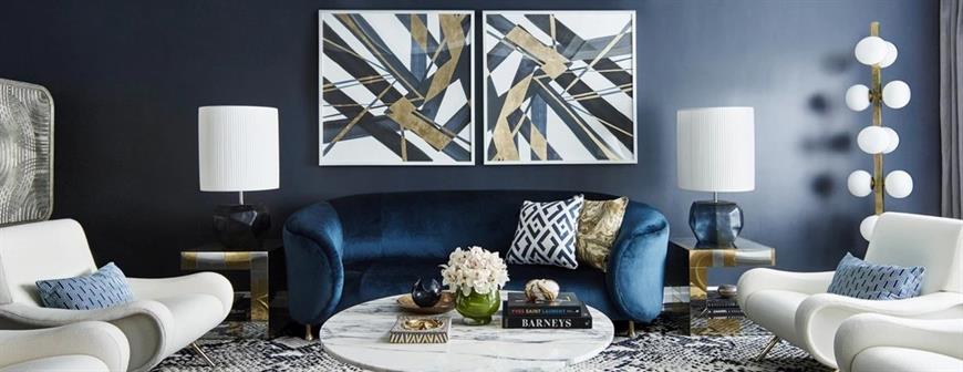 living room blue
