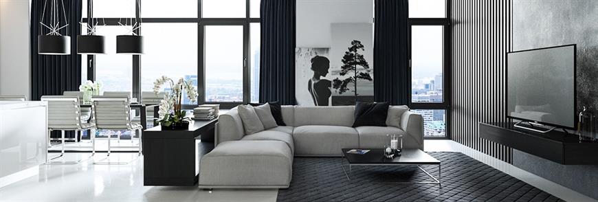 living room bianco e nero living room