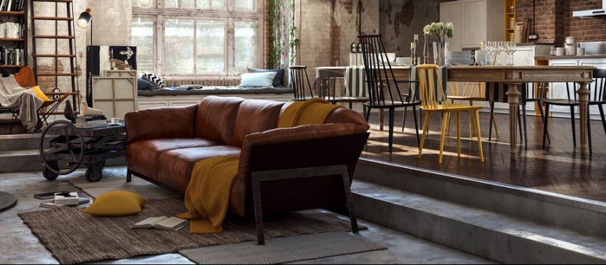 Idee per un salotto moderno in stile industrial