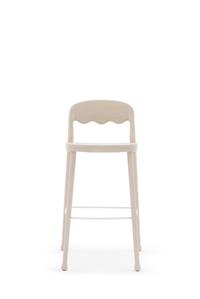 Sgabello alto con schienale collezione Frisée, catalogo Billiani, modello FRS254