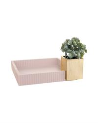 Centrotavola Modular quadrato 31x31 cipria e oro, ME2244-CP