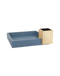 Centrotavola Modular quadrato 31x31 jeans e oro, ME2244-SE