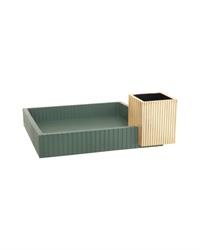 Centrotavola Modular quadrato 31x31 verde e oro, ME2244-V