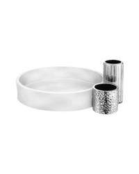 Centrotavola Modular rotondo D35 bianco e argento, ME2242-AG