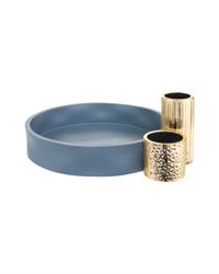 Centrotavola Modular rotondo D35 jeans e oro, ME2242-SE