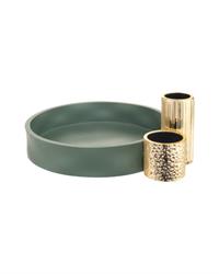 Centrotavola Modular rotondo D35 verde e oro, ME2242-V