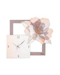 Orologio da parete con rosa 50x45, cipria ME2462-CP