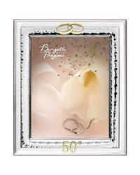 Portafoto nozze d'oro, riquadro interno 18x24 argentato CR127-4