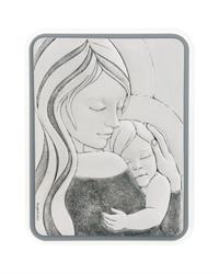 Quadro madre con bambino 45x58 rilievi colorati, grigio ME1630-2G
