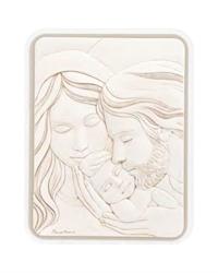 Quadro sacra famiglia 45x58 rilievi colorati, nocciola ME1629-2N
