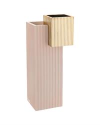 Vaso Modular quadrato H33 cipria e oro, ME2243-CP