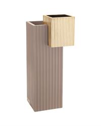 Vaso Modular quadrato H33 tortora e oro, ME2243-T
