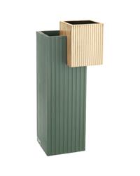 Vaso Modular quadrato H33 verde e oro, ME2243-V