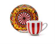 Set da tazze con piattino per 6 persone Etna 5210 multicolore
