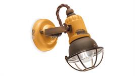 Applique a 1 luce con gabbia Collezione Loft C1675-1 giallo