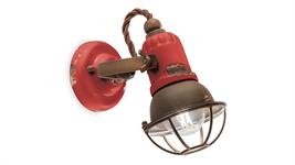 Applique a 1 luce con gabbia Collezione Loft C1675-1 rosso