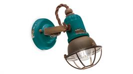 Applique a 1 luce con gabbia Collezione Loft C1675-1 verde