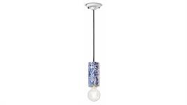 Lampada a sospensione cilindro largo C2501-MIB Collezione PI finitura ming blu