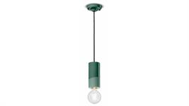 Lampada a sospensione cilindro largo C2501-VEB Collezione PI finitura verde bottiglia