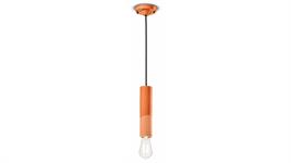 Lampada a sospensione cilindro stretto C2500-ARP Collezione PI finitura arancio pesca