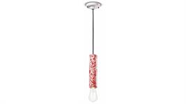 Lampada a sospensione cilindro stretto C2500-MIR Collezione PI finitura ming rosso