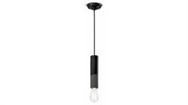 Lampada a sospensione cilindro stretto C2500-NEC Collezione PI finitura nero carbone