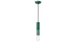 Lampada a sospensione cilindro stretto C2500-VEB Collezione PI finitura verde bottiglia