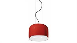 Lampada a sospensione grande C2551-ROS Collezione AYRTON finitura rosso