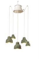 Lampada a sospensione a 5 luci Berimbau C2605-VSA Verde Salvia