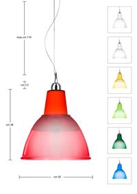 Lampada a sospensione CARIOCA full color rosso, catalogo IPlex, codice I00413003T24