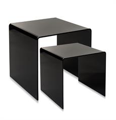 Set di 2 tavolini Anni 80, misure 40-50, colore nero, catalogo IPlex, codice I00206014P29
