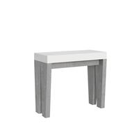 Consolle allungabile 90-196 Spimbo piano Bianco, struttura Cemento