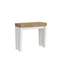 Consolle allungabile 90-196 Spimbo piano Quercia, struttura Bianco