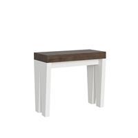 Consolle allungabile 90-300 Spimbo piano Noce, struttura Bianco