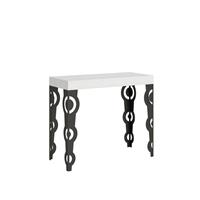 Consolle allungabile Karamay 90-196 Bianco telaio Antracite
