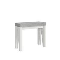 Consolle allungabile Naxy 90-196 piano Cemento e struttura Bianco
