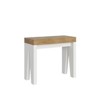 Consolle allungabile Naxy 90-196 piano Quercia e struttura Bianco