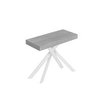 Consolle allungabile Saki 90-196 cemento gambe bianche