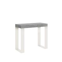 Consolle allungabile Tecno 90-300 Cemento telaio Bianco