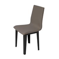 Sedia Armida gambe coniche Antracite, cuscino tortora