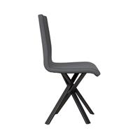 Sedia Aury gambe Antracite, cuscino Grigio, tipo Volantis