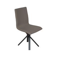 Sedia Aury gambe Antracite, cuscino Tortora, tipo Volantis