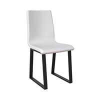 Sedia Baffy gambe Antracite, cuscino Bianca, tipo Tecno