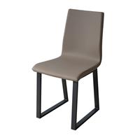 Sedia Baffy gambe Antracite, cuscino Tortora, tipo Tecno