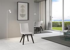Sedia Trudy gambe Antracite, cuscino bianco