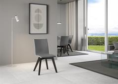 Sedia Trudy gambe Antracite, cuscino grigio