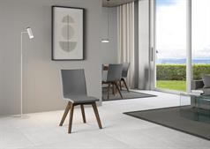 Sedia Trudy gambe noce, cuscino grigio