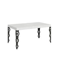 Tavolo da pranzo Karamay 80x160 allungabile fino a 244cm, Bianco