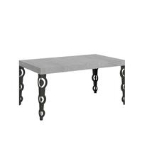 Tavolo da pranzo Karamay 80x160 allungabile fino a 244cm, Cemento