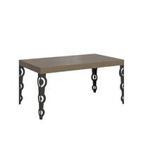 Tavolo da pranzo Karamay 80x160 allungabile fino a 244cm, Tortora